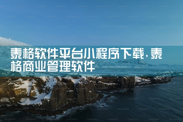 泰格软件平台小程序下载